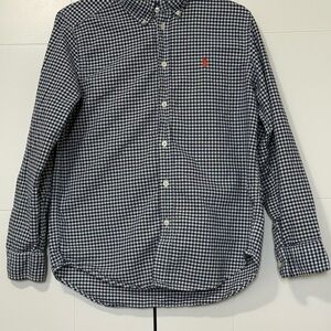 Ralph Lauren Navy and White Gingham Button-Down Shirt
